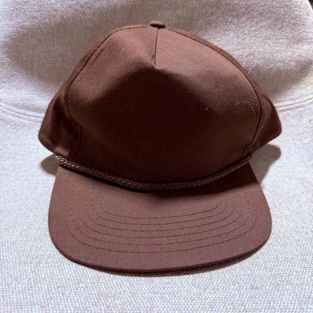 Vintage 90s AJM Brown Plain Snapback Outdoor Cap Men’s